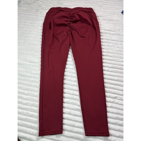 Shein Butt Lifting Shapewear Burgundy Stretch Full Length Leggings Women's XL - Picture 12 of 13